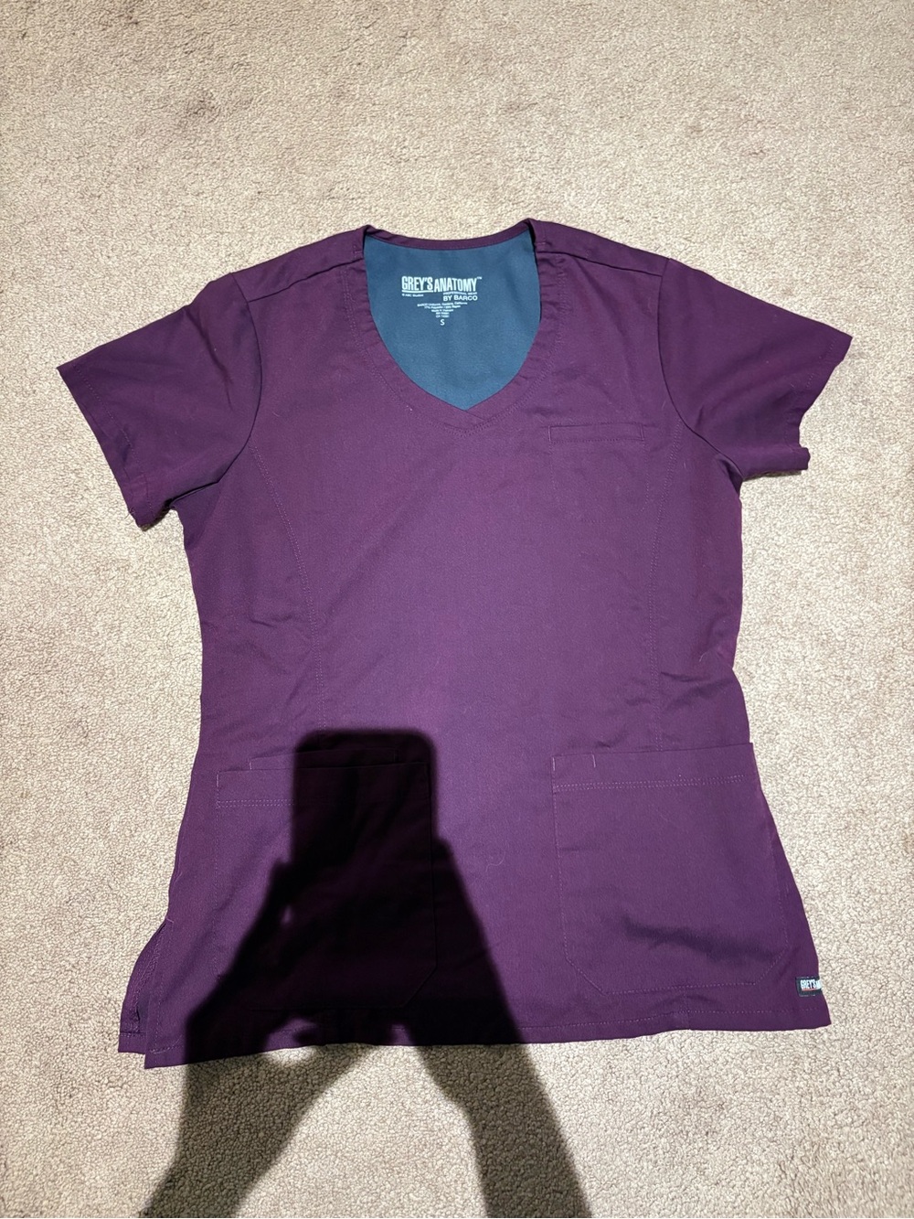 Barco Uniforms Women's Short Sleeve Scrub Top in Plum size small